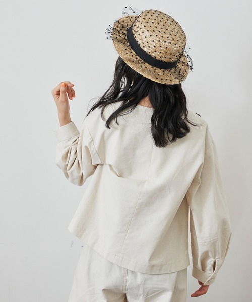 MERLOT（メルロー）の「リネン3Dスリーブジャケット/セットアップ（ノーカラージャケット・レディース・ライトグリーン/ナチュラル・FREE）」の6枚目の写真