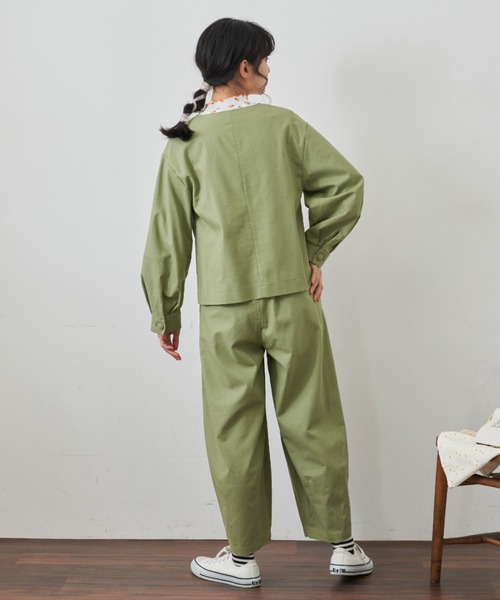 MERLOT（メルロー）の「リネン3Dスリーブジャケット/セットアップ（ノーカラージャケット・レディース・ライトグリーン/ナチュラル・FREE）」の22枚目の写真