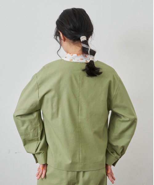 MERLOT（メルロー）の「リネン3Dスリーブジャケット/セットアップ（ノーカラージャケット・レディース・ライトグリーン/ナチュラル・FREE）」の16枚目の写真