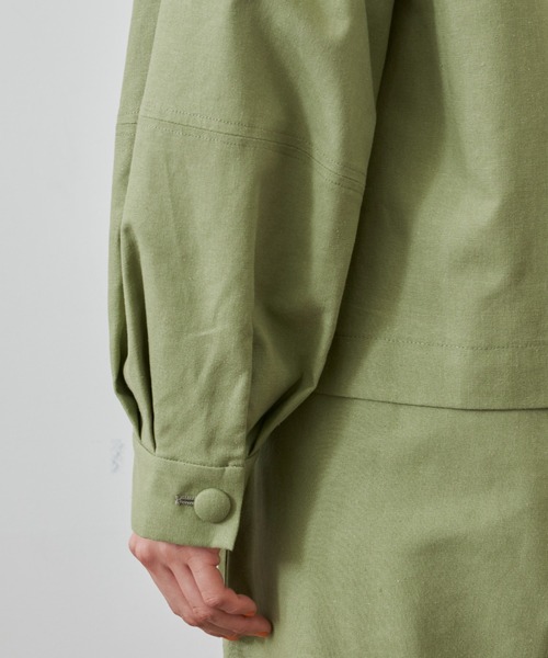 MERLOT（メルロー）の「リネン3Dスリーブジャケット/セットアップ（ノーカラージャケット・レディース・ライトグリーン/ナチュラル・FREE）」の18枚目の写真
