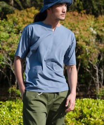 【BLUE STANDARD/ブルースタンダード】汗染みの目立ちにくいTシャツ ゼロステイン　撥水性　 UVカット　キーネックTシャツ