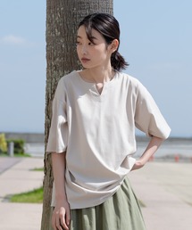 【BLUE STANDARD/ブルースタンダード】汗染みの目立ちにくいTシャツ ゼロステイン 撥水性 UVカット キーネックTシャツ