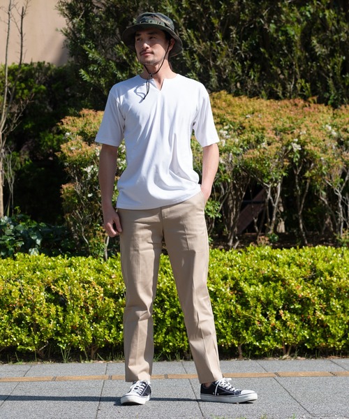 Blue Standard （ブルースタンダード）の「【BLUE STANDARD/ブルースタンダード】汗染みの目立ちにくいTシャツ ゼロステイン　撥水性　 UVカット　キーネックTシャツ（Tシャツ/カットソー・メンズ・ホワイト/チャコールグレー/ブラック/ネイビー/グレー/オリーブ/サックスブルー/ライトベージュ・SMALL/MEDIUM/LARGE/X-LARGE）」の14枚目の写真