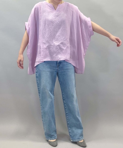 Munich（ミューニック）の「60sフレンチリネンワイドシャツ（シャツ/ブラウス・レディース・ホワイト/ブラック/ピンク/ライトグリーン/ナチュラル/ラベンダー・FREE）」の11枚目の写真