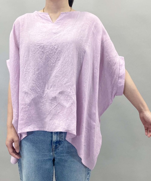 Munich（ミューニック）の「60sフレンチリネンワイドシャツ（シャツ/ブラウス・レディース・ホワイト/ブラック/ピンク/ライトグリーン/ナチュラル/ラベンダー・FREE）」の15枚目の写真