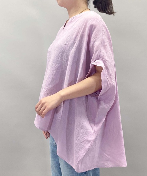 Munich（ミューニック）の「60sフレンチリネンワイドシャツ（シャツ/ブラウス・レディース・ホワイト/ブラック/ピンク/ライトグリーン/ナチュラル/ラベンダー・FREE）」の13枚目の写真