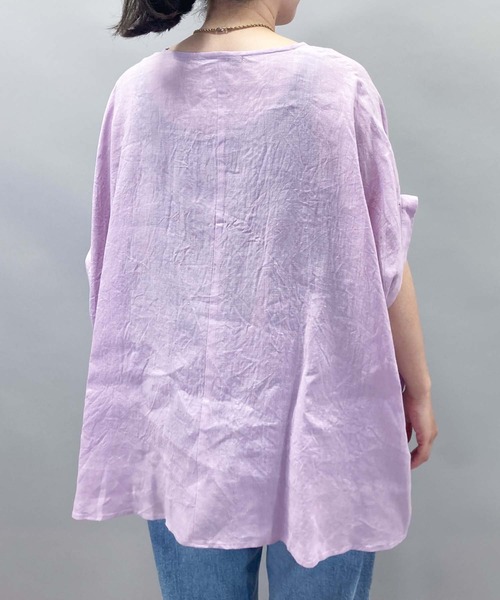 Munich（ミューニック）の「60sフレンチリネンワイドシャツ（シャツ/ブラウス・レディース・ホワイト/ブラック/ピンク/ライトグリーン/ナチュラル/ラベンダー・FREE）」の14枚目の写真