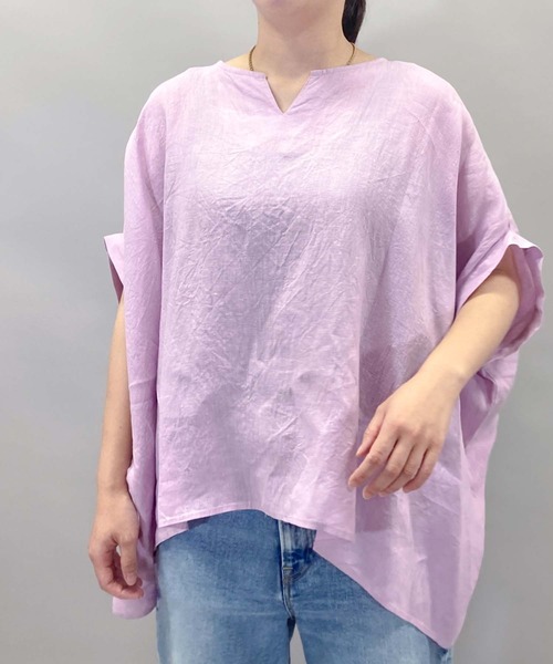 Munich（ミューニック）の「60sフレンチリネンワイドシャツ（シャツ/ブラウス・レディース・ホワイト/ブラック/ピンク/ライトグリーン/ナチュラル/ラベンダー・FREE）」の12枚目の写真