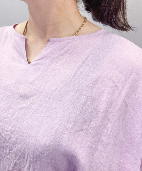 Munich（ミューニック）の「60sフレンチリネンワイドシャツ（シャツ/ブラウス・レディース・ホワイト/ブラック/ピンク/ライトグリーン/ナチュラル/ラベンダー・FREE）」の16枚目の写真