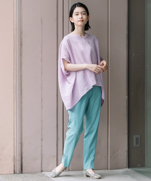 Munich（ミューニック）の「60sフレンチリネンワイドシャツ（シャツ/ブラウス・レディース・ホワイト/ブラック/ピンク/ライトグリーン/ナチュラル/ラベンダー・FREE）」の20枚目の写真