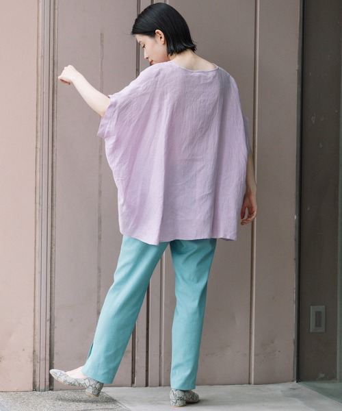 Munich（ミューニック）の「60sフレンチリネンワイドシャツ（シャツ/ブラウス・レディース・ホワイト/ブラック/ピンク/ライトグリーン/ナチュラル/ラベンダー・FREE）」の22枚目の写真