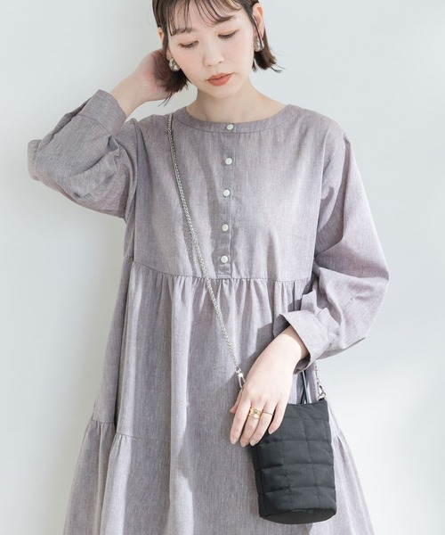 F by ROSSO(エフバイロッソ)の「F by ROSSO イージーケアリネンティアードチュニック(シャツ/ブラウス・レディース・ブラウン/オフホワイト/イエロー・FREE)」の11枚目の写真