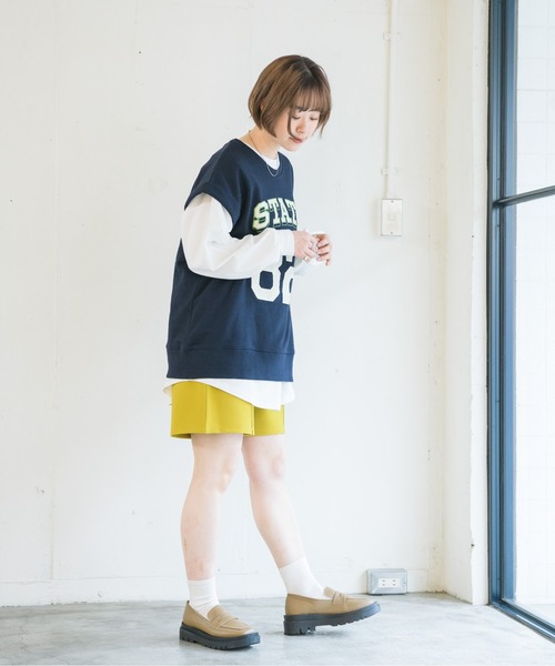 RETRO GIRL(レトロガール)の「ロゴ裏毛BIGノースリ(Tシャツ/カットソー・レディース・ライトグレー/オレンジ/ダークブルー・FREE)」の17枚目の写真