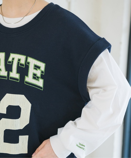 RETRO GIRL(レトロガール)の「ロゴ裏毛BIGノースリ(Tシャツ/カットソー・レディース・ライトグレー/オレンジ/ダークブルー・FREE)」の13枚目の写真