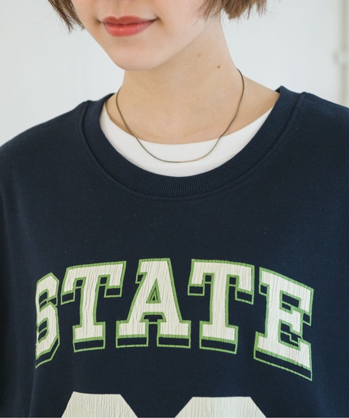 RETRO GIRL(レトロガール)の「ロゴ裏毛BIGノースリ(Tシャツ/カットソー・レディース・ライトグレー/オレンジ/ダークブルー・FREE)」の12枚目の写真