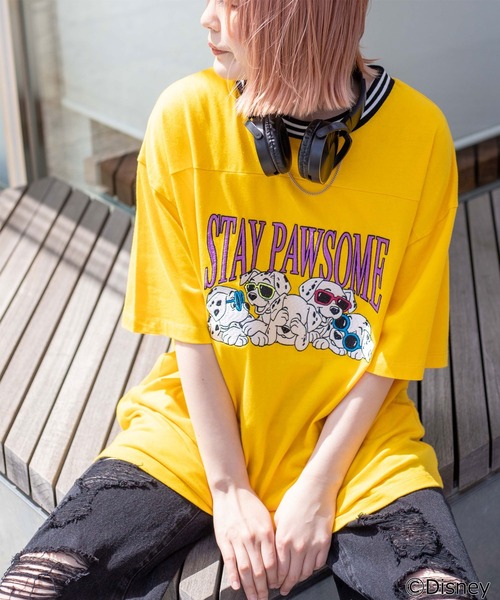 Disney（ディズニー）の「WEGO/別注DisneyラインリブBIGTシャツ（T