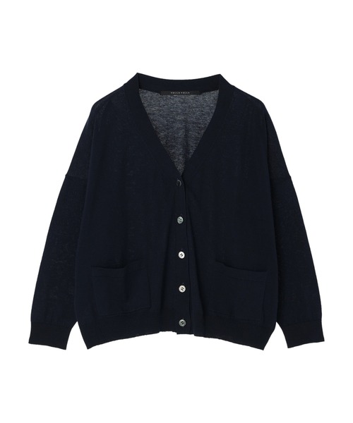 YECCA VECCA（イェッカヴェッカ）の「Ｖネック7分袖カーディガン（カーディガン/ボレロ・レディース・ネイビー/ピンク/ブルー/アイボリー・FREE）」の3枚目の写真