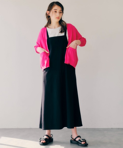 YECCA VECCA（イェッカヴェッカ）の「Ｖネック7分袖カーディガン（カーディガン/ボレロ・レディース・ネイビー/ピンク/ブルー/アイボリー・FREE）」の11枚目の写真