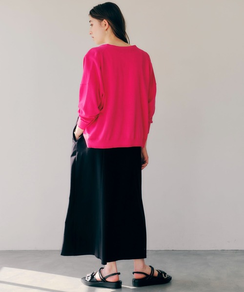 YECCA VECCA（イェッカヴェッカ）の「Ｖネック7分袖カーディガン（カーディガン/ボレロ・レディース・ネイビー/ピンク/ブルー/アイボリー・FREE）」の15枚目の写真