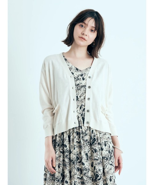 YECCA VECCA（イェッカヴェッカ）の「Ｖネック7分袖カーディガン（カーディガン/ボレロ・レディース・ネイビー/ピンク/ブルー/アイボリー・FREE）」の16枚目の写真