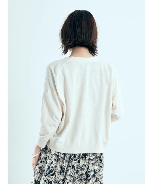 YECCA VECCA（イェッカヴェッカ）の「Ｖネック7分袖カーディガン（カーディガン/ボレロ・レディース・ネイビー/ピンク/ブルー/アイボリー・FREE）」の17枚目の写真