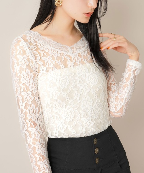 夢展望（ユメテンボウ）の「前後2WAY総レーストップス（Tシャツ/カットソー・レディース・ブラック/ホワイト・LARGE/X-LARGE/XX-LARGE/MEDIUM）」の3枚目の写真