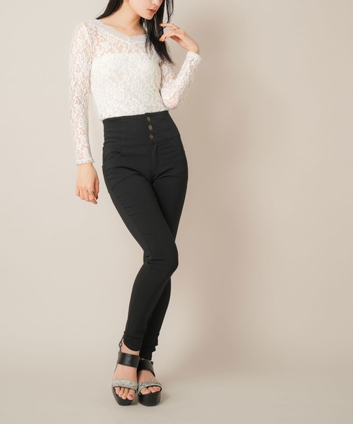 夢展望（ユメテンボウ）の「前後2WAY総レーストップス（Tシャツ/カットソー・レディース・ブラック/ホワイト・LARGE/X-LARGE/XX-LARGE/MEDIUM）」の6枚目の写真