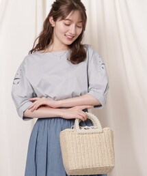 couture brooch | 【新色追加入荷！！】UVケア/接触冷感/洗える　フラワー刺繍ドルマンスリーブプルオーバー(Tシャツ/カットソー)