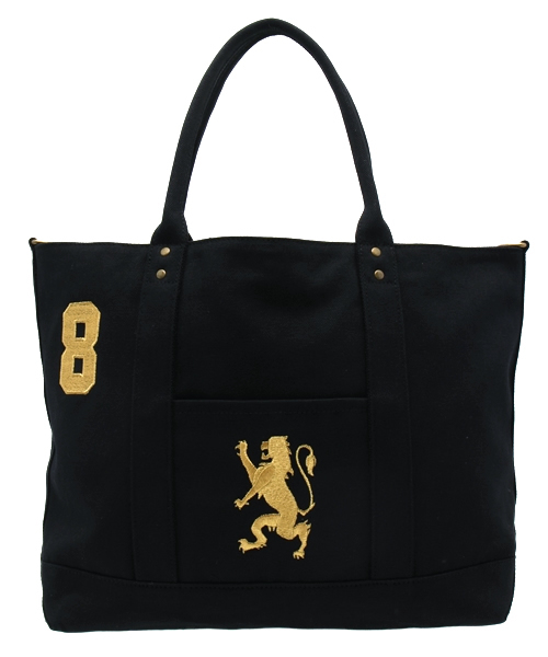 GIORDANO（ジョルダーノ）の「[GIORDANO]ライオン刺繍キャンバストートバッグM (2015年モデル)（トートバッグ・メンズ・ブラック/カーキ/ネイビー/オレンジ/ブラック×ゴールド・FREE）」の2枚目の写真