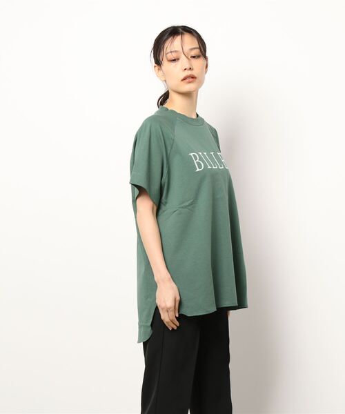 Samansa Mos2(サマンサ モスモス)の「ロゴ刺繍フレンチスリーブTシャツ(Tシャツ/カットソー・レディース・オフホワイト/グリーン/ベージュ/チャコール・フリ-)」の5枚目の写真