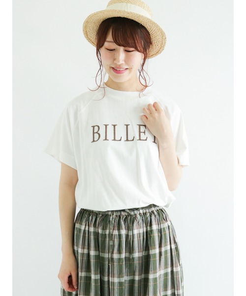 Samansa Mos2(サマンサ モスモス)の「ロゴ刺繍フレンチスリーブTシャツ(Tシャツ/カットソー・レディース・オフホワイト/グリーン/ベージュ/チャコール・フリ-)」の9枚目の写真