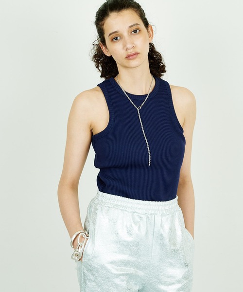 Whim Gazette（ウィムガゼット）の「【THE PAUSE】アメショルブラトップ（タンクトップ・レディース・ネイビー/オフホワイト・FREE）」の16枚目の写真