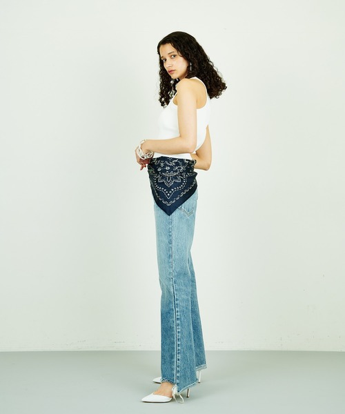 Whim Gazette（ウィムガゼット）の「【THE PAUSE】アメショルブラトップ（タンクトップ・レディース・ネイビー/オフホワイト・FREE）」の21枚目の写真