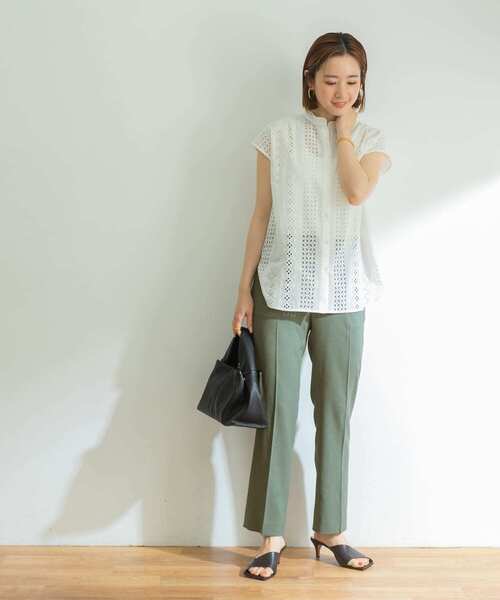 URBAN RESEARCH（アーバンリサーチ）の「リネンライクセミフレアイージーパンツ（その他パンツ・レディース・ブラック/グリーン/ベージュ・38/36）」の18枚目の写真