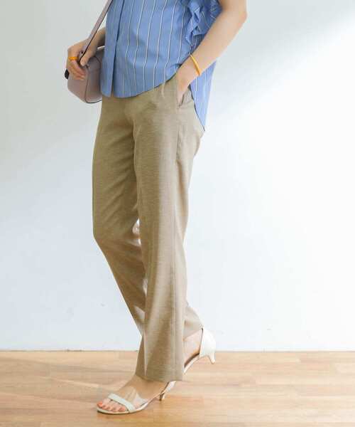 URBAN RESEARCH（アーバンリサーチ）の「リネンライクセミフレアイージーパンツ（その他パンツ・レディース・ブラック/グリーン/ベージュ・38/36）」の21枚目の写真