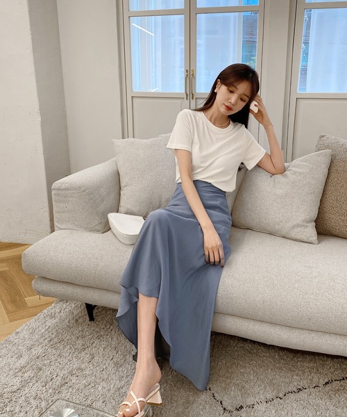 by muni:r（バイ ムニール）の「5COLORベーシックTシャツ（Tシャツ/カットソー・レディース・アイボリー/ブラック/ミント/パープル/イエロー・FREE）」の8枚目の写真