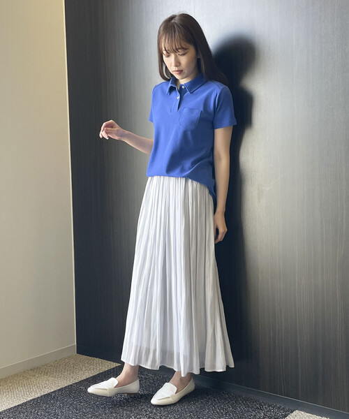 COMME CA ISM(コムサイズム)の「鹿の子 ポロシャツ(ポロシャツ・レディース・ホワイト/ブラック/ブルー/グリーン・MEDIUM/LARGE)」の11枚目の写真