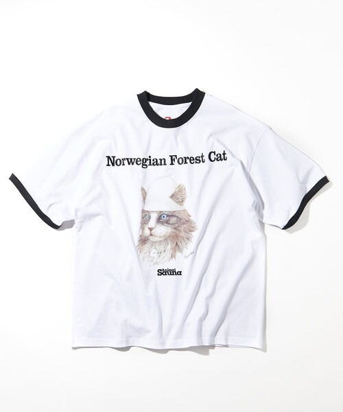 FREAK'S STORE（フリークスストア）の「SAUVENIR/サウベニア ノルウェーフォレスト/アニマル/サウナ/リンガーTEE（Tシャツ/カットソー・メンズ・ホワイト/アッシュグレー/ブラック/ホワイト系その他・SMALL/MEDIUM/LARGE）」の3枚目の写真