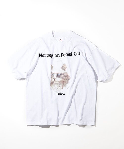 FREAK'S STORE（フリークスストア）の「SAUVENIR/サウベニア ノルウェーフォレスト/アニマル/サウナ/リンガーTEE（Tシャツ/カットソー・メンズ・ホワイト/アッシュグレー/ブラック/ホワイト系その他・SMALL/MEDIUM/LARGE）」の2枚目の写真