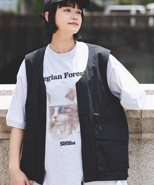 FREAK'S STORE（フリークスストア）の「SAUVENIR/サウベニア ノルウェーフォレスト/アニマル/サウナ/リンガーTEE（Tシャツ/カットソー・メンズ・ホワイト/アッシュグレー/ブラック/ホワイト系その他・SMALL/MEDIUM/LARGE）」の5枚目の写真