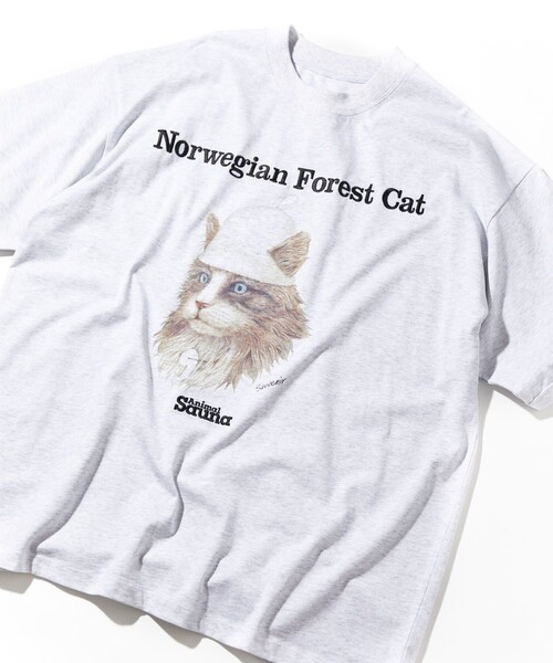 FREAK'S STORE（フリークスストア）の「SAUVENIR/サウベニア ノルウェーフォレスト/アニマル/サウナ/リンガーTEE（Tシャツ/カットソー・メンズ・ホワイト/アッシュグレー/ブラック/ホワイト系その他・SMALL/MEDIUM/LARGE）」の7枚目の写真