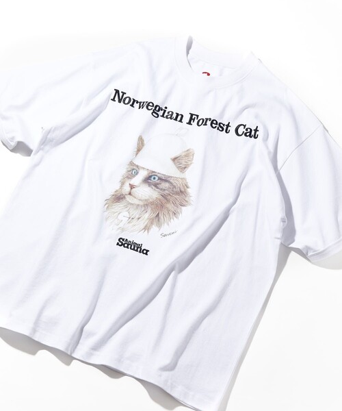 FREAK'S STORE（フリークスストア）の「SAUVENIR/サウベニア ノルウェーフォレスト/アニマル/サウナ/リンガーTEE（Tシャツ/カットソー・メンズ・ホワイト/アッシュグレー/ブラック/ホワイト系その他・SMALL/MEDIUM/LARGE）」の8枚目の写真