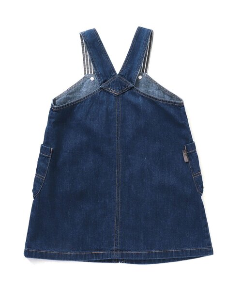 BREEZE（ブリーズ）の「Vネックジャンパースカート（ジャンパースカート・キッズ・キナリ/ブルー・90/100/120/140/110/130/80）」の4枚目の写真