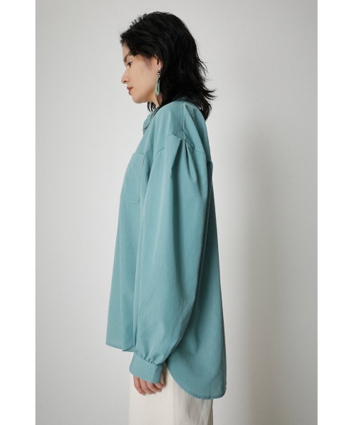 AZUL by moussy（アズールバイマウジー）の「LINEN LIKE COLOR SHIRT/リネンライクカラーシャツ（シャツ/ブラウス・レディース・オレンジ系その他/ライトブルー/オフホワイト・SMALL/MEDIUM）」の11枚目の写真