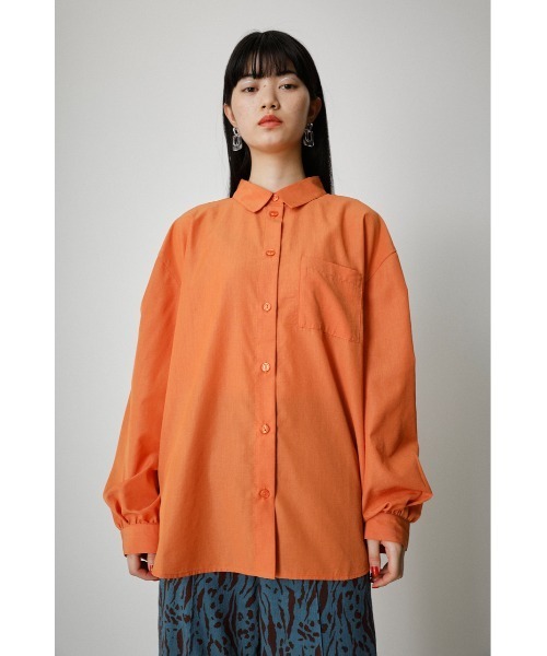 AZUL by moussy（アズールバイマウジー）の「LINEN LIKE COLOR SHIRT/リネンライクカラーシャツ（シャツ/ブラウス・レディース・オレンジ系その他/ライトブルー/オフホワイト・SMALL/MEDIUM）」の19枚目の写真