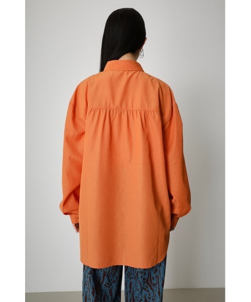 AZUL by moussy（アズールバイマウジー）の「LINEN LIKE COLOR SHIRT/リネンライクカラーシャツ（シャツ/ブラウス・レディース・オレンジ系その他/ライトブルー/オフホワイト・SMALL/MEDIUM）」の21枚目の写真