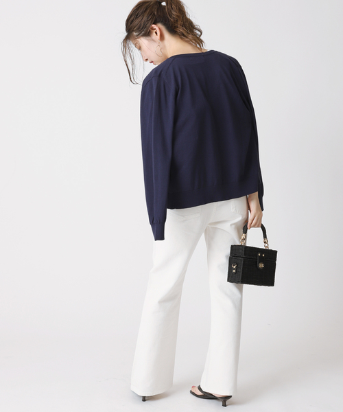 B.C STOCK（ベーセーストック）の「ハイツイスト コットンコンパクトカーディガン（カーディガン/ボレロ・レディース・ホワイト/パープル/ネイビー/イエロー・FREE）」の11枚目の写真