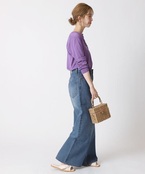 B.C STOCK（ベーセーストック）の「ハイツイスト コットンコンパクトカーディガン（カーディガン/ボレロ・レディース・ホワイト/パープル/ネイビー/イエロー・FREE）」の16枚目の写真