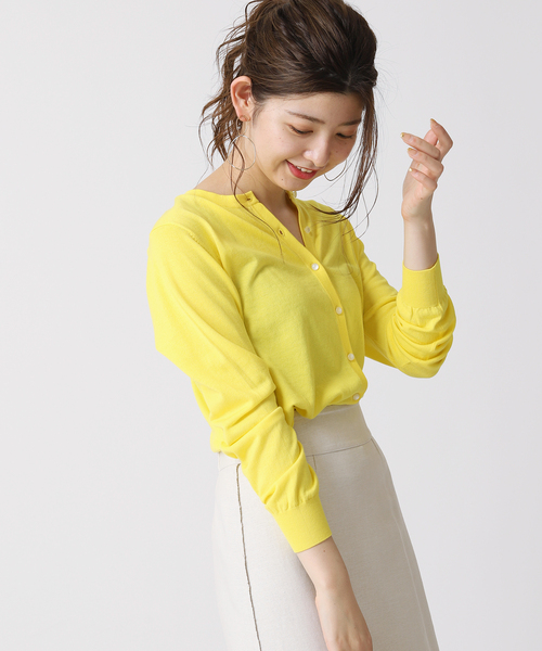 B.C STOCK（ベーセーストック）の「ハイツイスト コットンコンパクトカーディガン（カーディガン/ボレロ・レディース・ホワイト/パープル/ネイビー/イエロー・FREE）」の19枚目の写真