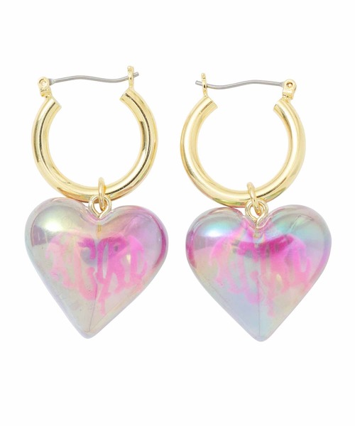 X-girl(エックスガール)の「CLEAR HEART EARRINGS(ピアス(両耳用)・レディース・シルバー/ゴールド・ONE SIZE)」の4枚目の写真